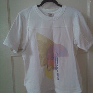 Zadig & Voltaire Women Short-Sleeve Shirt Bow Mo Terry Palmier graphic - Large